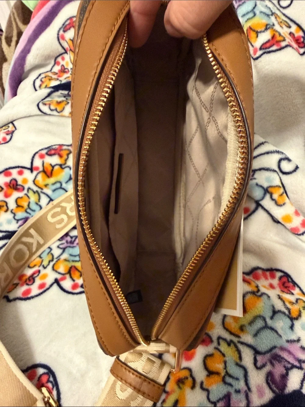 Michael Kors Brown Crossbody with Tan Pocket - Picture 2 of 4